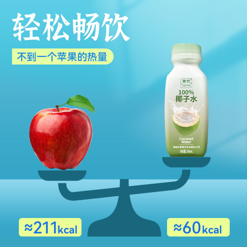 农垦惠饮 NFC100%纯椰子水 245ml（6瓶装）